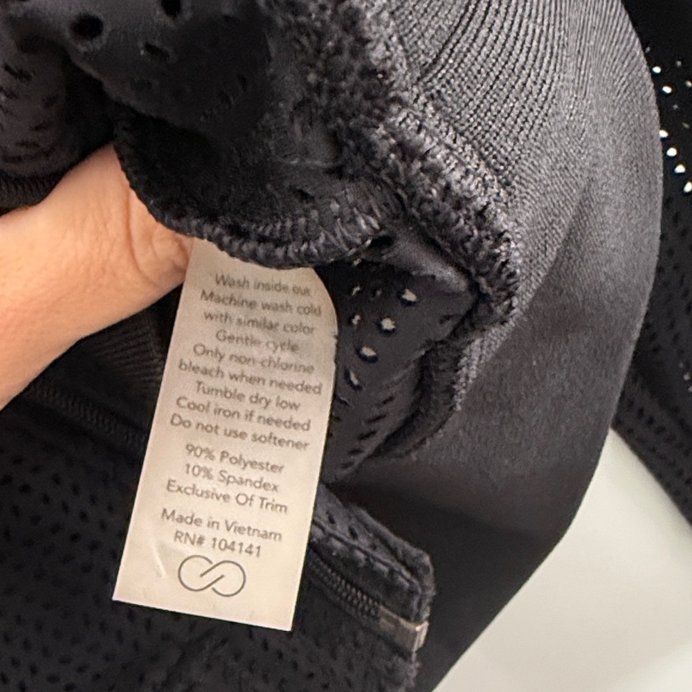 CALIA by Carrie Underwood Perforated Black Bomber Jacket - Picture 4 of 4